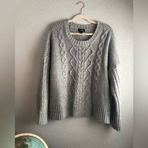 a.n.a. thick gray cable knit sweater